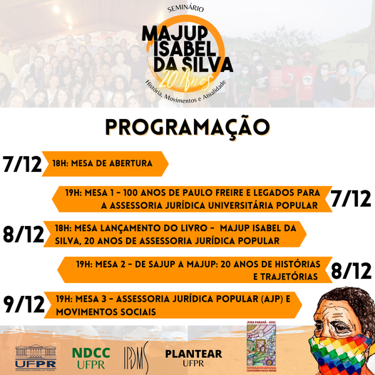 Seminário de 20 anos do MAJUP Isabel da Silva/UFPR: História, movimentos e atualidade